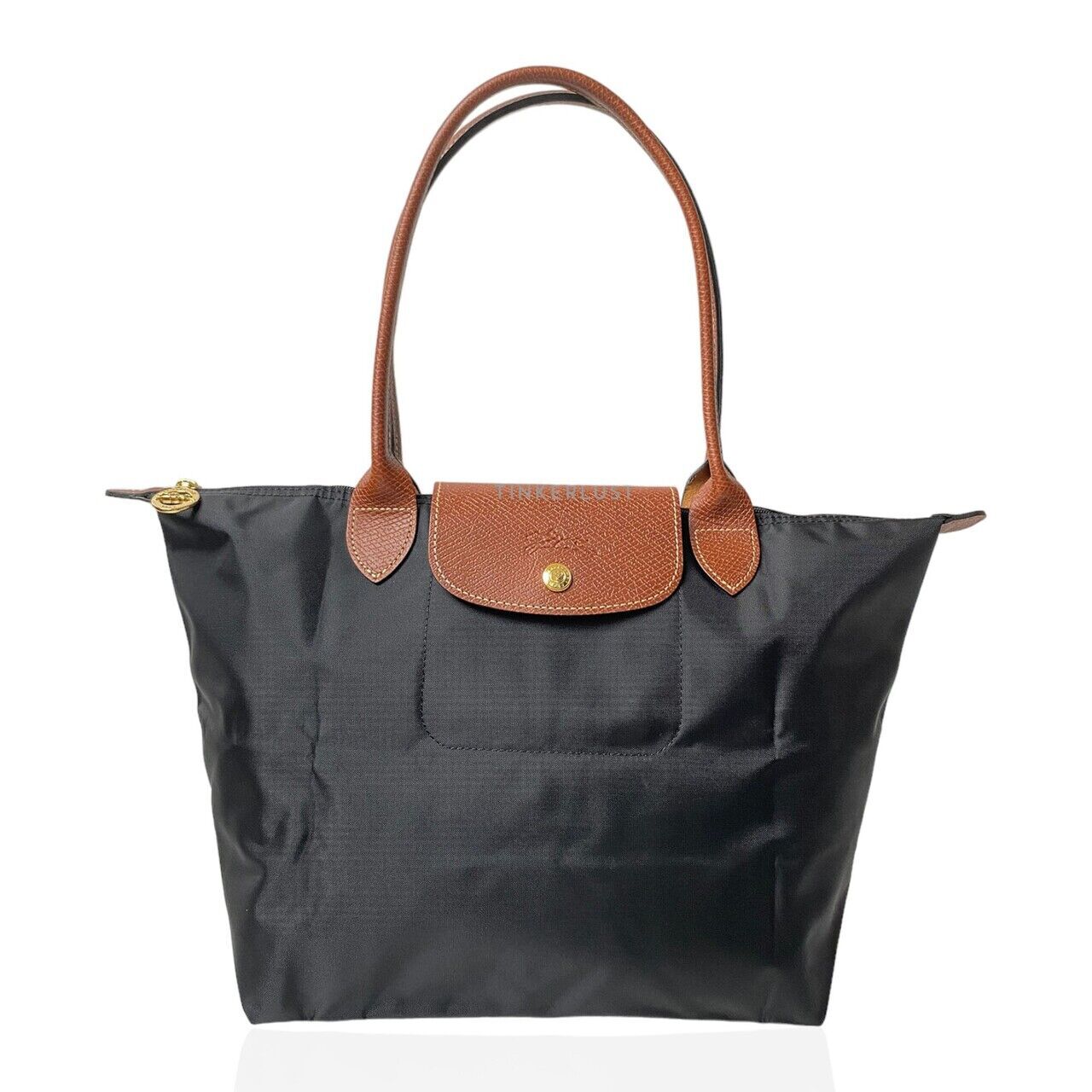 tas tote bag Longchamp Le Pliage Original Small Long Handle Black Tote Bag Tinkerlust